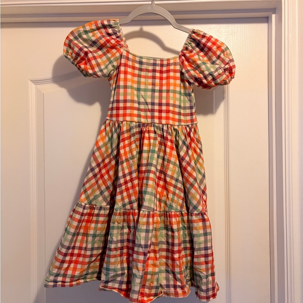 Colorful Plaid Kids Casual Dress